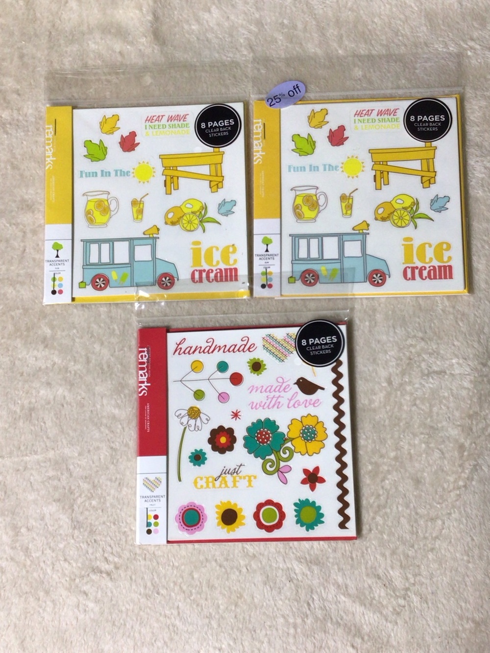 American crafts remarks clear backed stickers